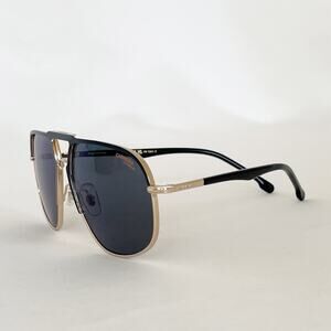 CARRERA 318 Double Bridge Pilot Sunglasses Black Gold UNISEX NEW